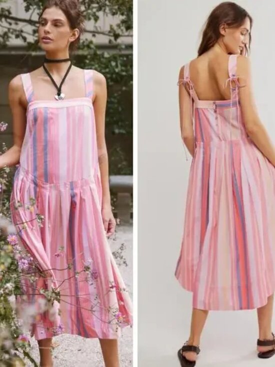 Free People Dresses & Skirts - FREE PEOPLE Primavera Stripe Cotton Midi Dress